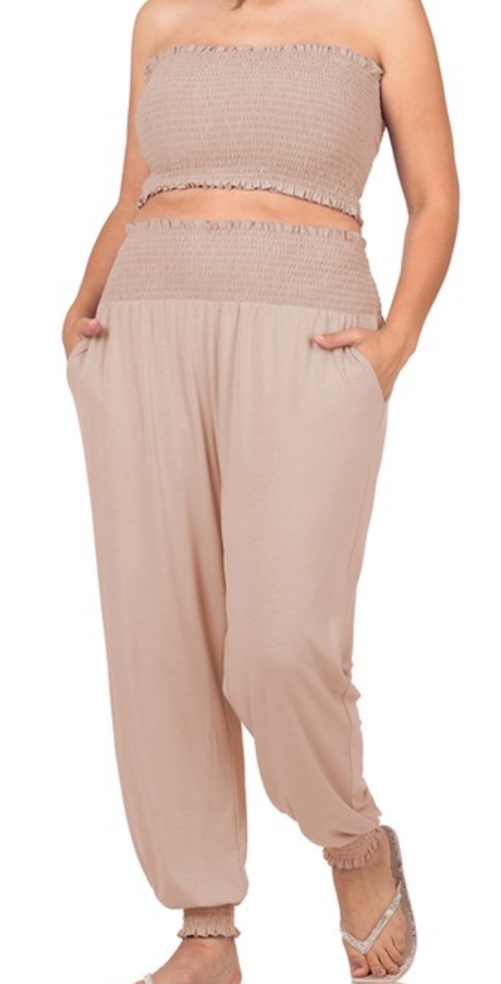 Plus Size Tube Top + Lounge Joggers