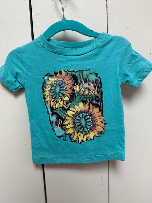 sunflower and turquoise jewel kids tee