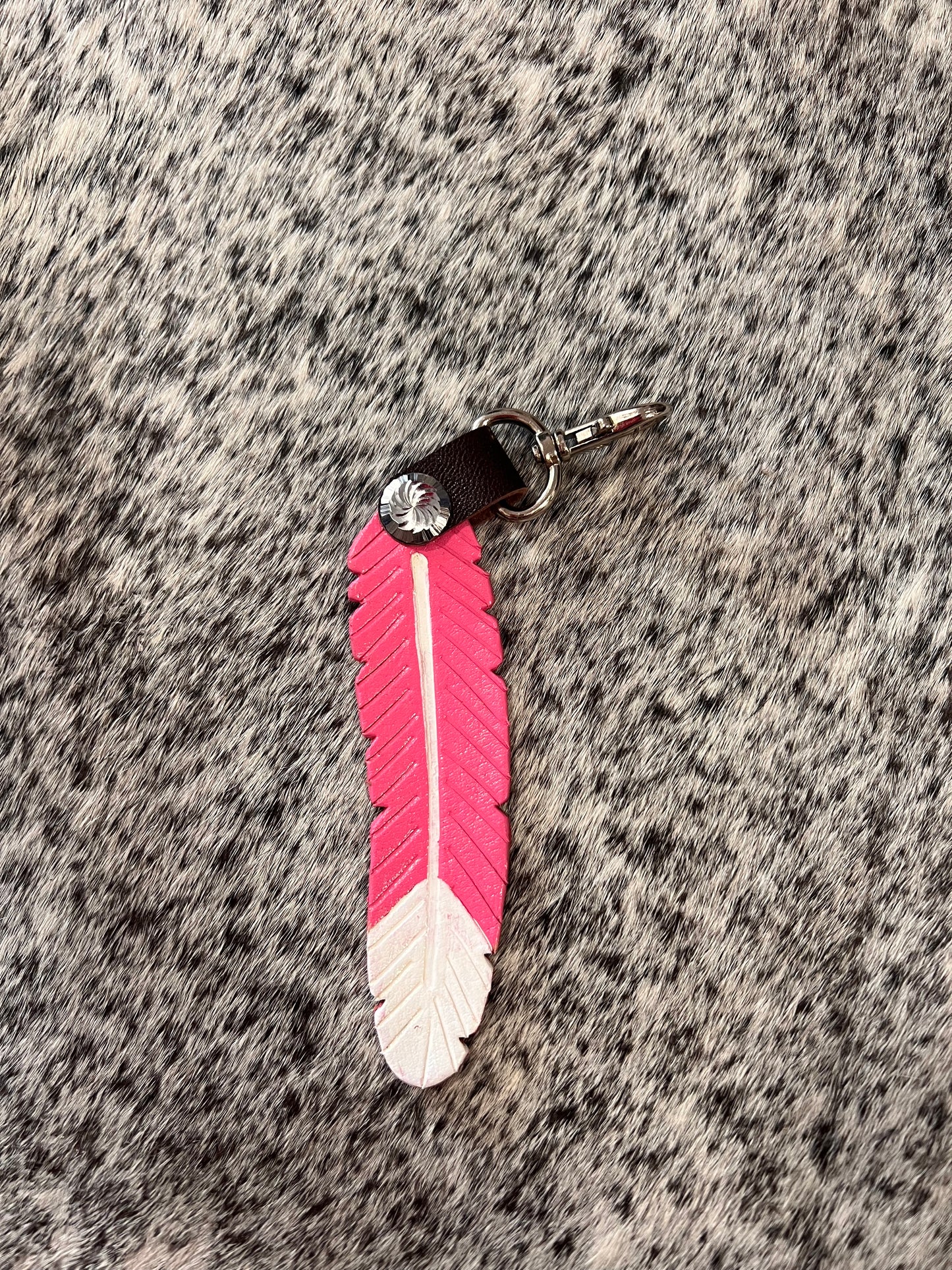 Pink Feather keychain