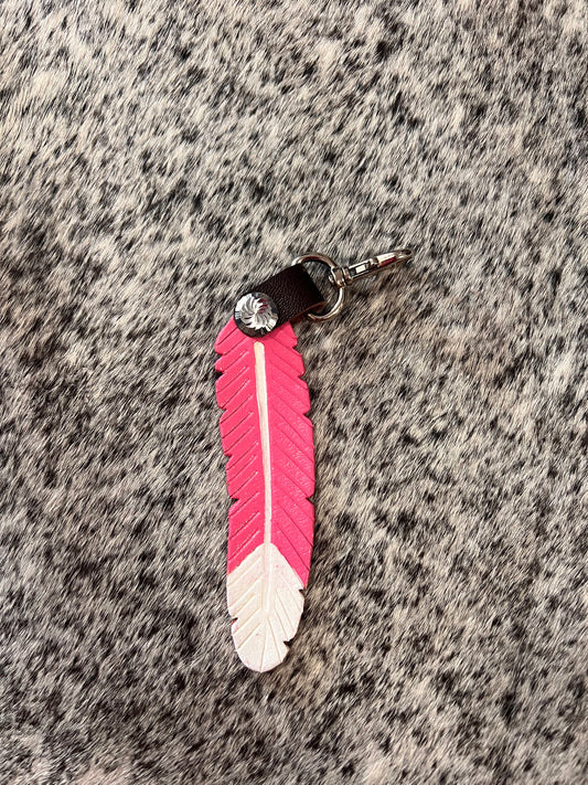 Pink Feather keychain