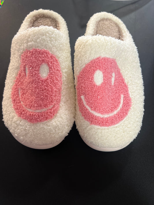 pink smiley slippers