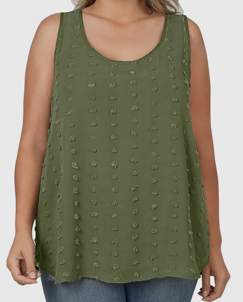 dot green tank top