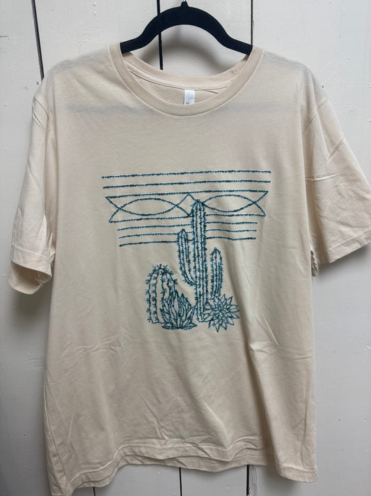 cactus and boot stitch tee