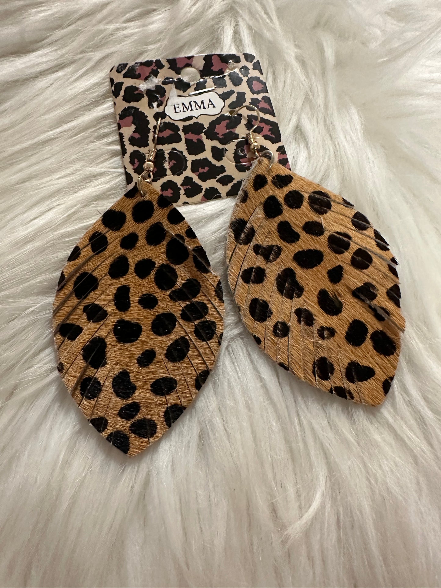 Feather Leather Earrings