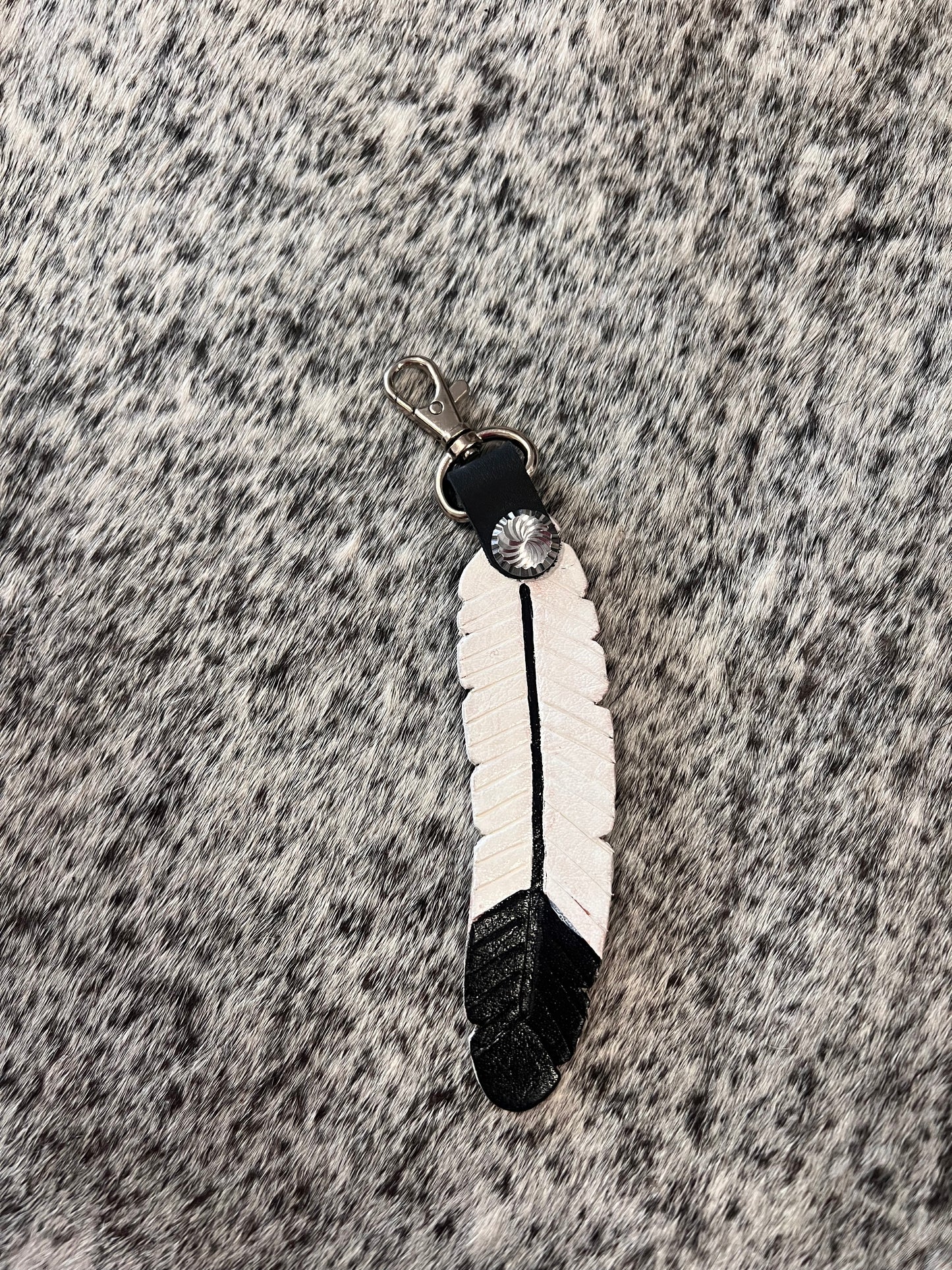 White feather keychain
