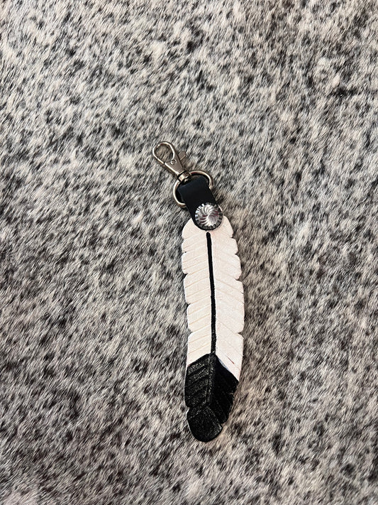 White feather keychain
