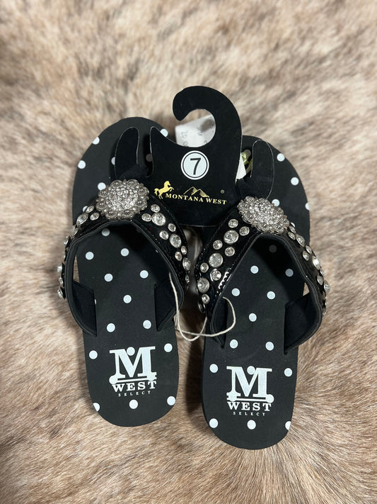 black bling flip flop