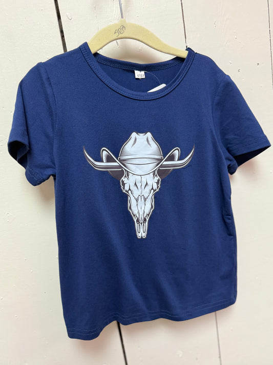 cowboy hat on skull tee
