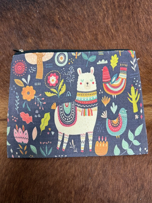 blue bag w llama and flowers