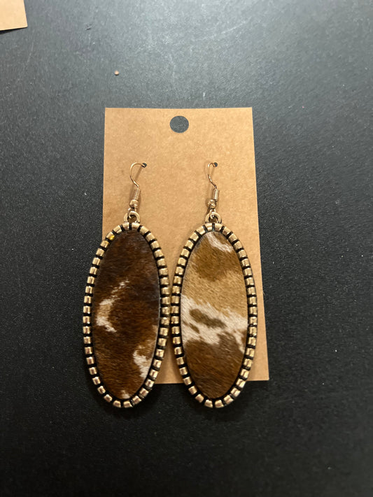 brown print earring