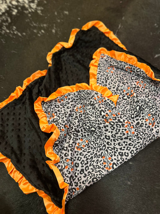Cheetah Ruffle Edge Baby Blanket 35” x 35”