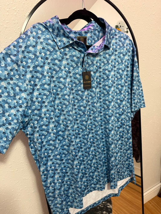 blue dot men’s polo
