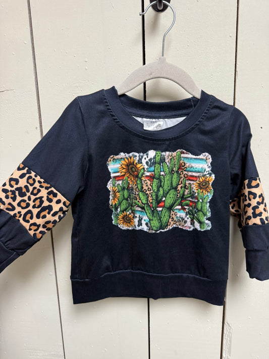 cactus and leopard pullover kids