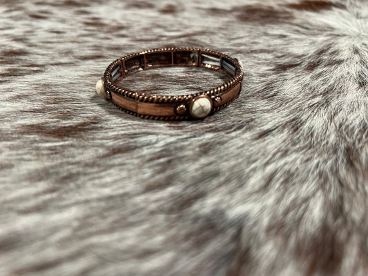 stretch copper/white bracelet