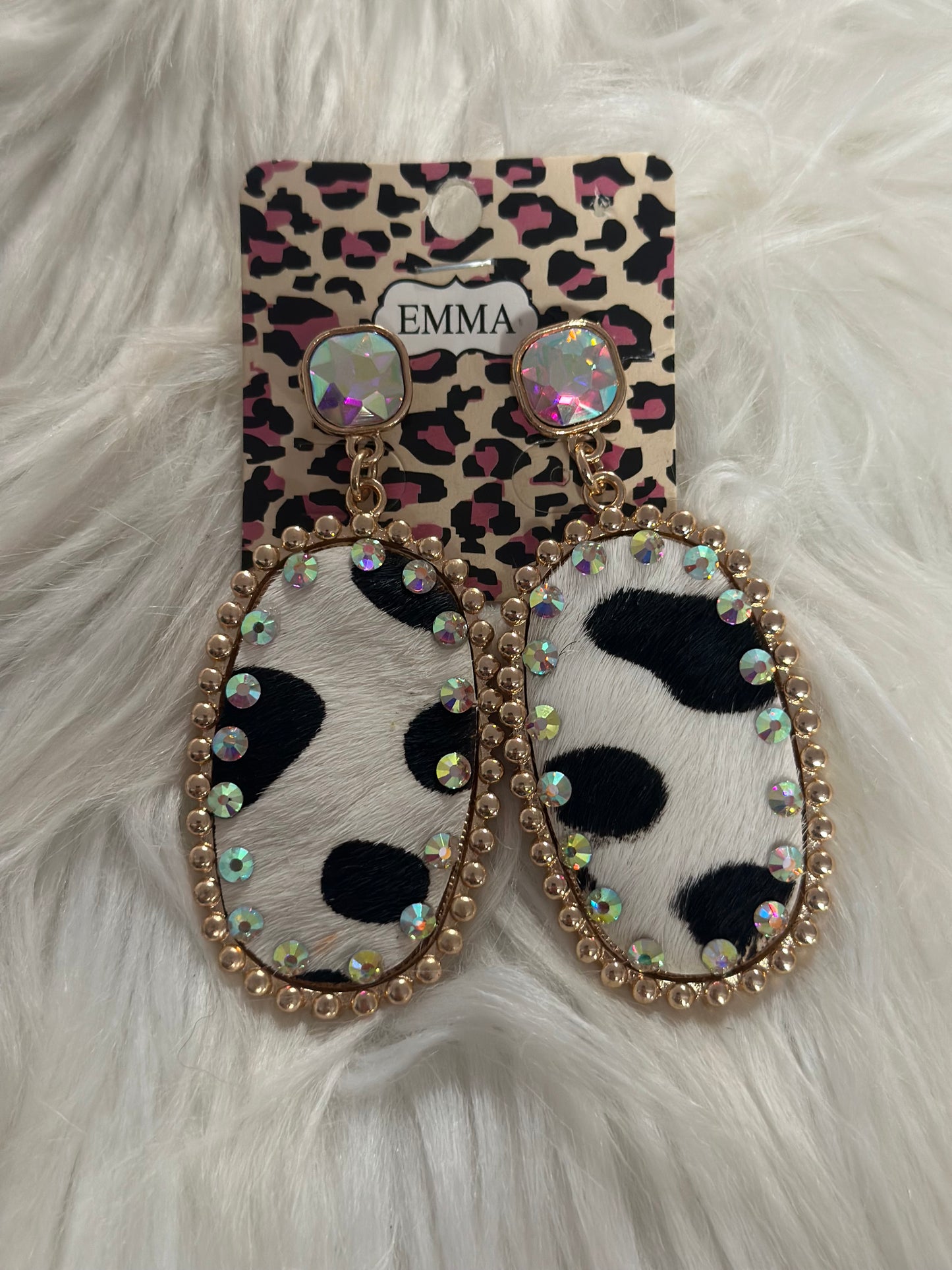 Goldtone Cow Earrings