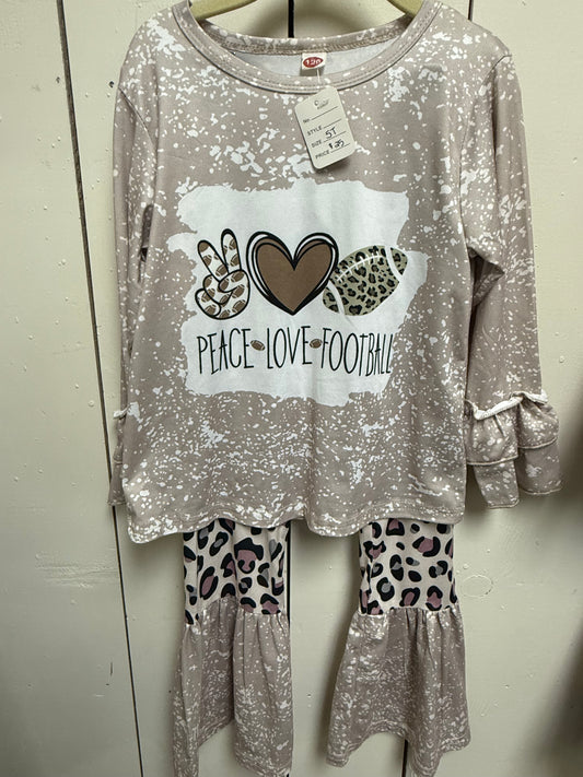 peace love football bell set