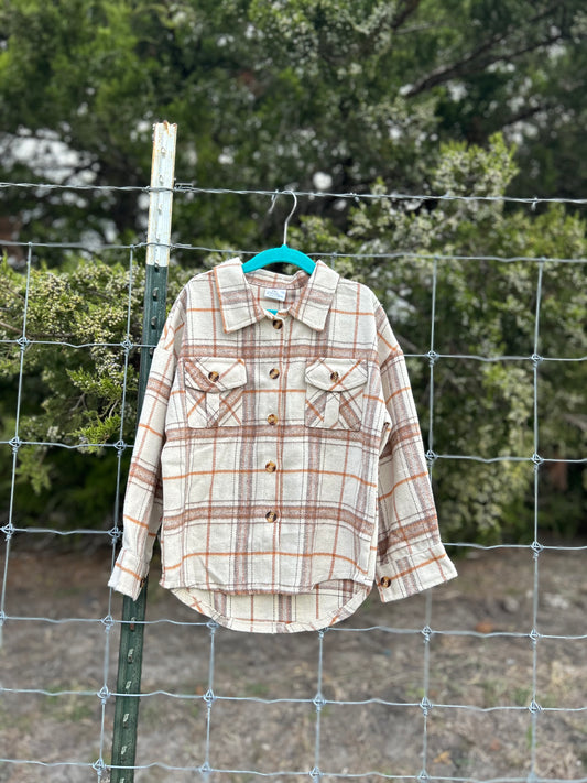 Cream Plaid Shacket