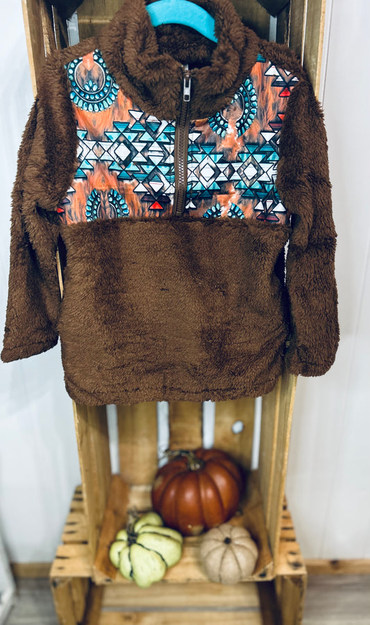 Brown Sherpa Pullover